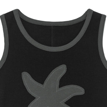 TCM - (w) starfish ringer sleeveless T (black) V-T16