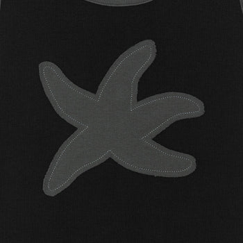 TCM - (w) starfish ringer sleeveless T (black) V-T16
