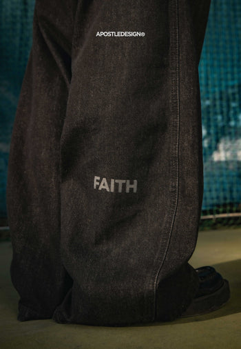 Apostle - 25AW BJ-02 "FAITH" Overlap Print Curve Jeans