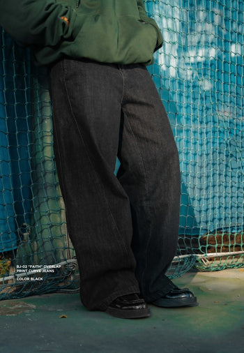 Apostle - 25AW BJ-02 "FAITH" Overlap Print Curve Jeans