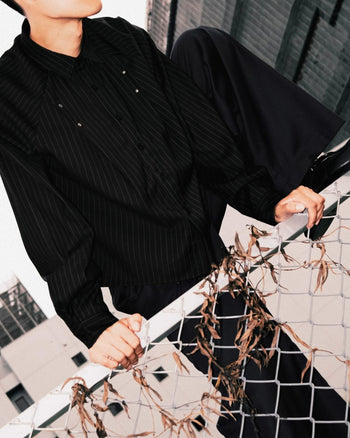 《NEVERLAND 》Plaid Rivet Shirts 鉚釘西裝襯衫