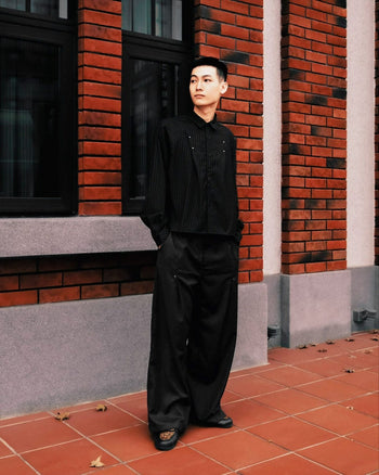 《NEVERLAND 》Plaid Rivet Shirts 鉚釘西裝襯衫