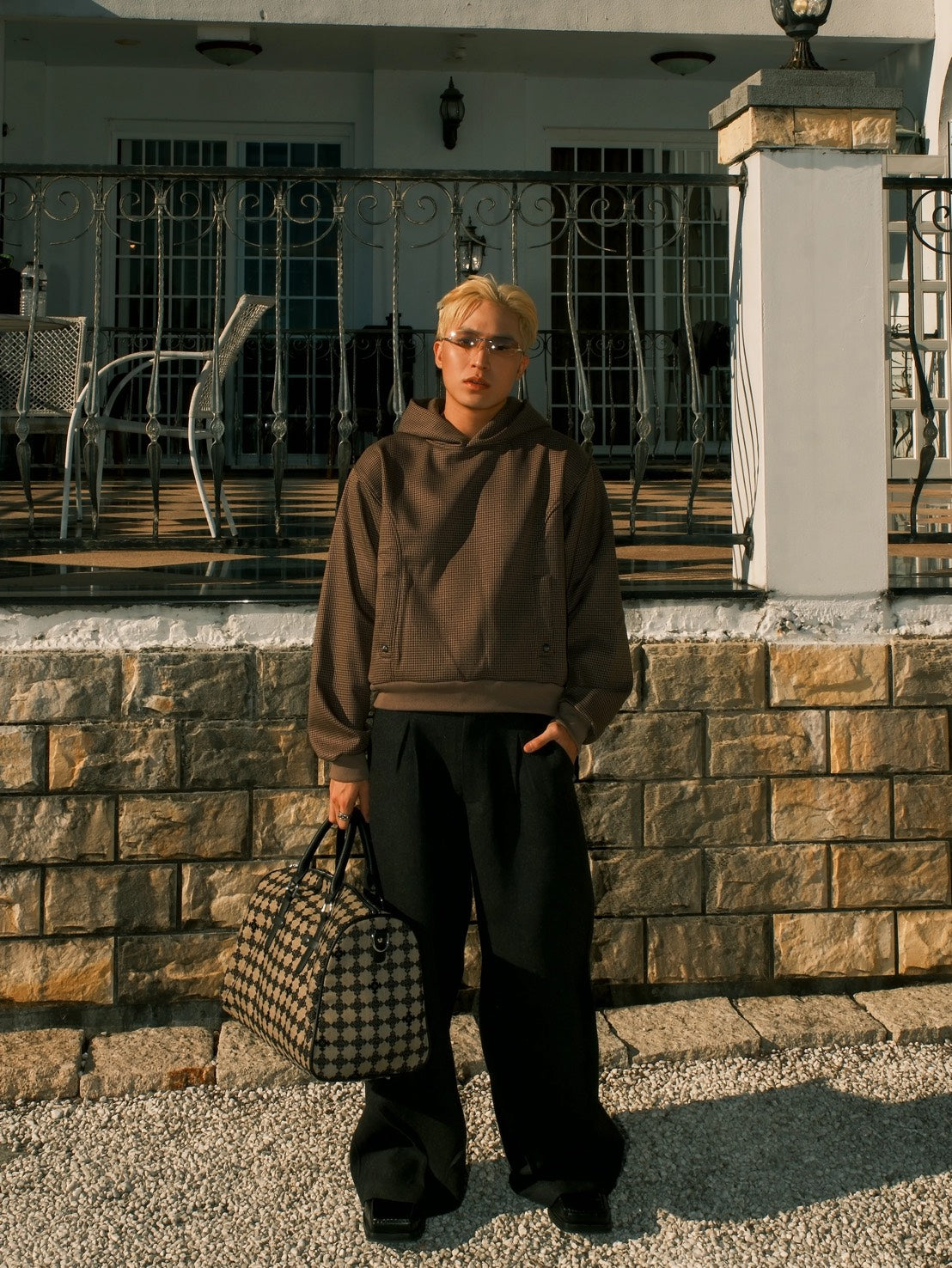 ATONE X SIMONMADE AS-003 富家少爺 千鳥格 BOXY 帽T