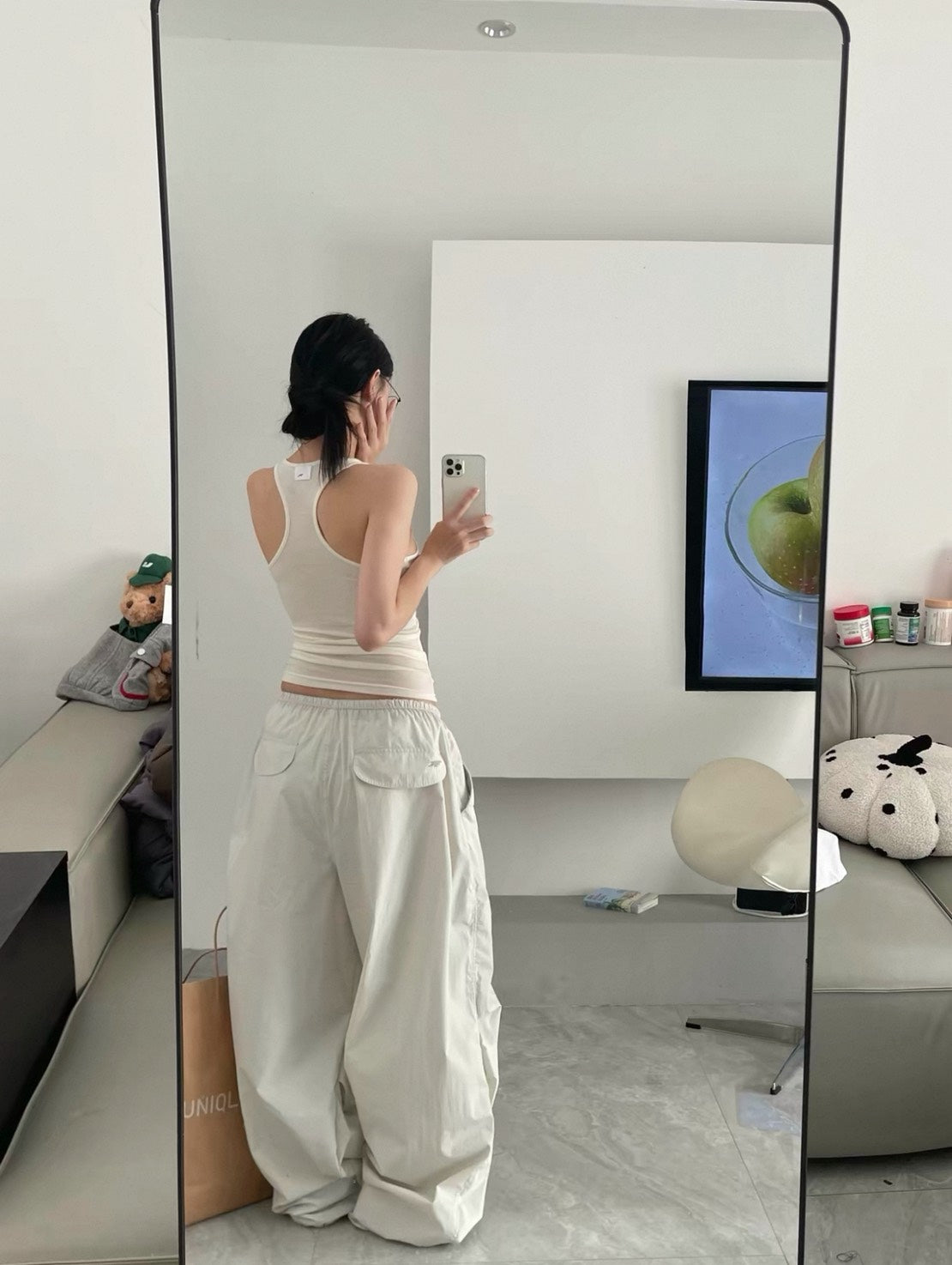 P-M120 魚叄 棉感降落傘抽繩工裝長褲