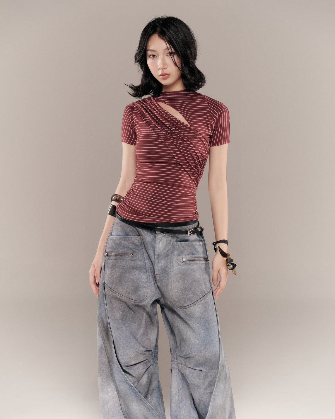 BUNNYHILL - P-B130 ARCHER PANTS VER JEAN 水洗灰牛仔長褲