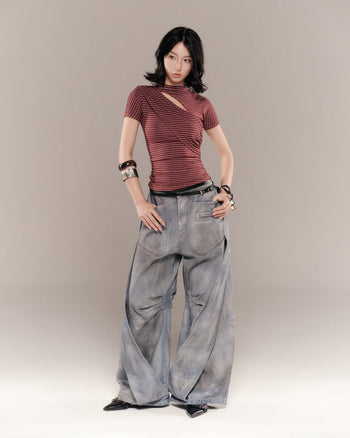 BUNNYHILL - P-B130 ARCHER PANTS VER JEAN 水洗灰牛仔長褲