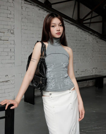 BUNNYHILL -T-B183 RUE TANKTOP 高領削肩坦克背心