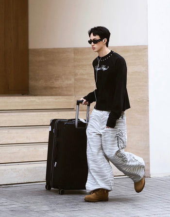 UNCOVER -P-U155  Zebra Wide-Leg Pants