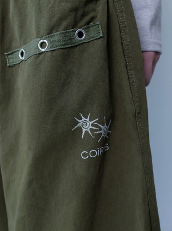 COIRIS - DREN BACK DIRTY LOGO 降落傘褲 [卡其綠] P-C157
