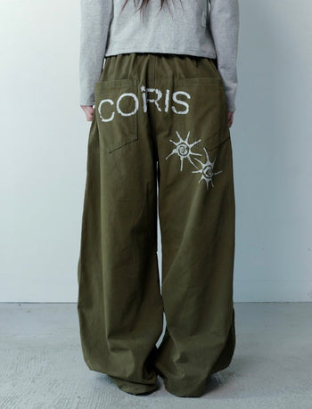COIRIS - DREN BACK DIRTY LOGO 降落傘褲 [卡其綠] P-C157