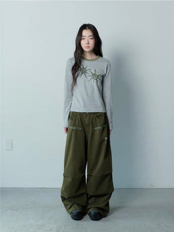 COIRIS - DREN BACK DIRTY LOGO 降落傘褲 [卡其綠] P-C157