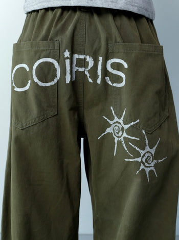 COIRIS - DREN BACK DIRTY LOGO 降落傘褲 [卡其綠] P-C157