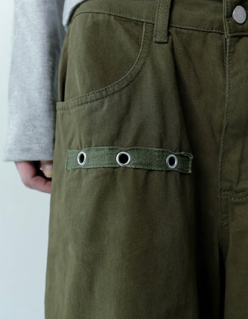 COIRIS - DREN BACK DIRTY LOGO 降落傘褲 [卡其綠] P-C157