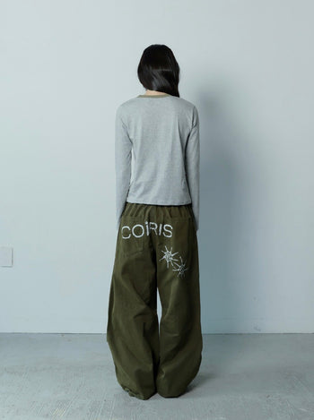 COIRIS - DREN BACK DIRTY LOGO 降落傘褲 [卡其綠] P-C157