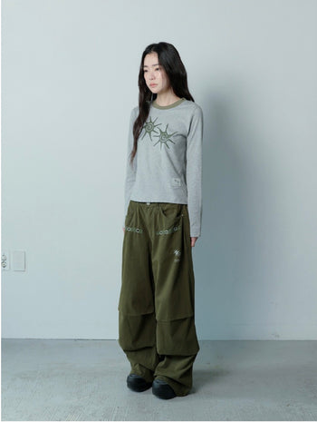COIRIS - DREN BACK DIRTY LOGO 降落傘褲 [卡其綠] P-C157
