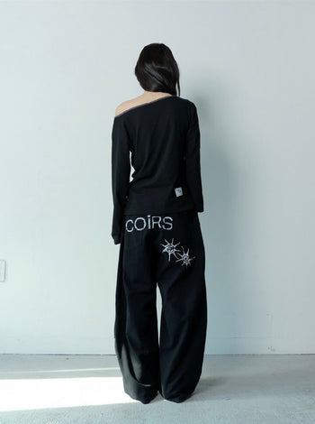 COIRIS - DREN BACK DIRTY LOGO 降落傘褲 [黑色] P-C157