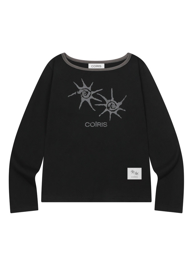 COIRIS - SOLUNA ONE SHOULDER LONG SLEEVE T 單肩長袖T  [黑色] T-C1006