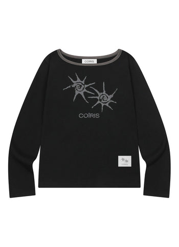 COIRIS - SOLUNA ONE SHOULDER LONG SLEEVE T 單肩長袖T  [黑色] T-C1006