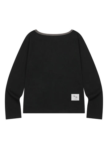 COIRIS - SOLUNA ONE SHOULDER LONG SLEEVE T 單肩長袖T  [黑色] T-C1006