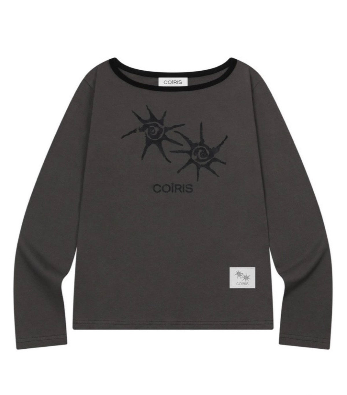 COIRIS - SOLUNA ONE SHOULDER LONG SLEEVE T 單肩長袖T [炭灰] T-C1006