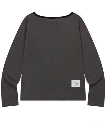 COIRIS - SOLUNA ONE SHOULDER LONG SLEEVE T 單肩長袖T [炭灰] T-C1006