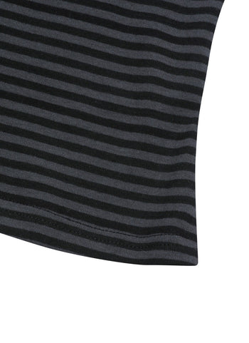 MUCENT - EMMA V-NECK STRIPE HALF T 條紋V領短袖 T-C1008