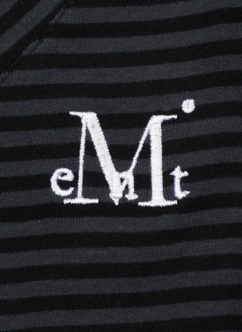 MUCENT - EMMA V-NECK STRIPE HALF T 條紋V領短袖 T-C1008