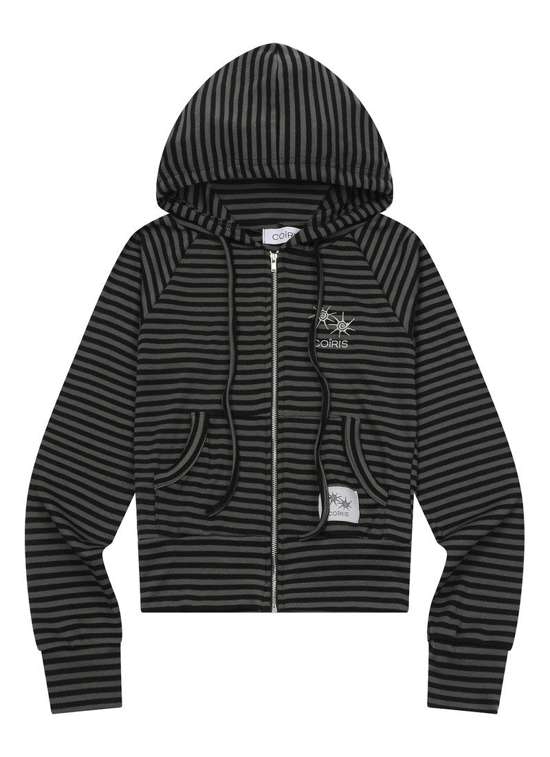 COIRIS - NAIRE RAGLAN STRIPE SLIM HOOD ZIP-UP 條紋外套 J-C99