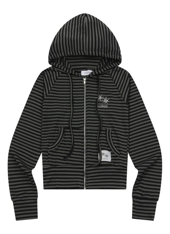 COIRIS - NAIRE RAGLAN STRIPE SLIM HOOD ZIP-UP 條紋外套 J-C99