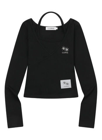 COIRIS - YUNOA HALTER NECK LAYERED LONG SLEEVE T 吊帶長袖  [黑色] T-C1010