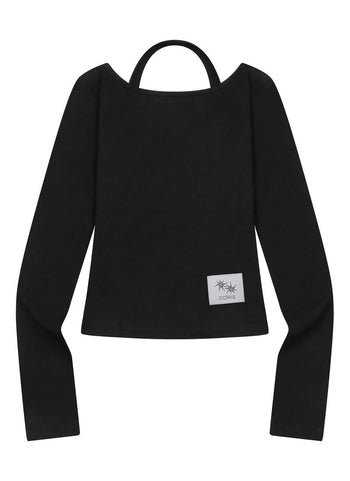 COIRIS - YUNOA HALTER NECK LAYERED LONG SLEEVE T 吊帶長袖  [黑色] T-C1010