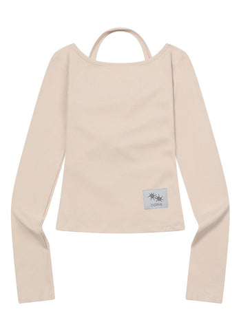COIRIS - YUNOA HALTER NECK LAYERED LONG SLEEVE T 吊帶長袖  [白色] T-C1010
