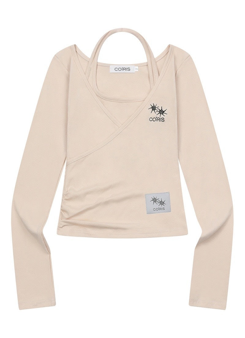 COIRIS - YUNOA HALTER NECK LAYERED LONG SLEEVE T 吊帶長袖  [白色] T-C1010