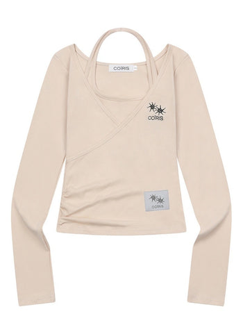 COIRIS - YUNOA HALTER NECK LAYERED LONG SLEEVE T 吊帶長袖  [白色] T-C1010