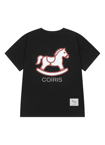 COIRIS - CRAYON HORSE GRAPHIC HALF T 印花短T [黑色] T-C1011