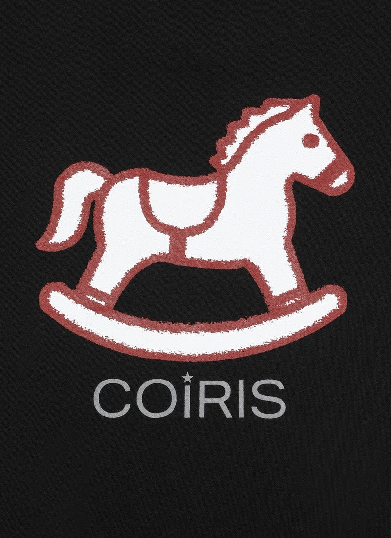 COIRIS - CRAYON HORSE GRAPHIC HALF T 印花短T [黑色] T-C1011