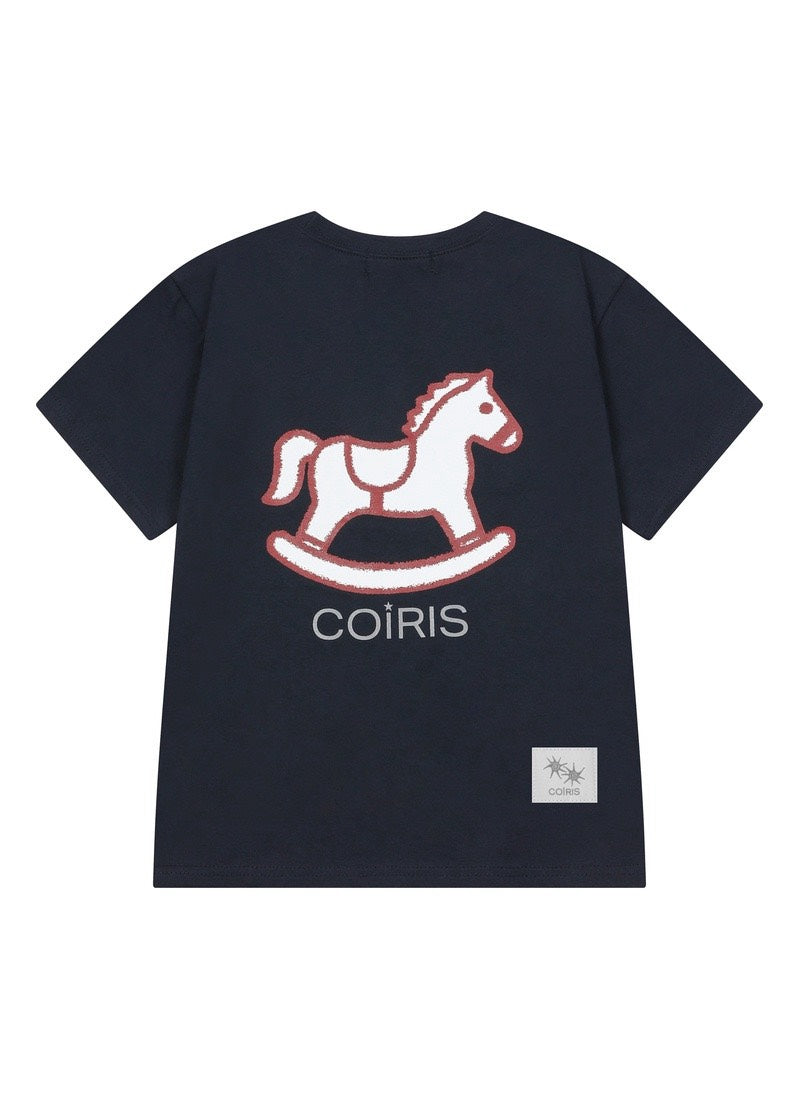COIRIS - CRAYON HORSE GRAPHIC HALF T 印花短T [深藍] T-C1011