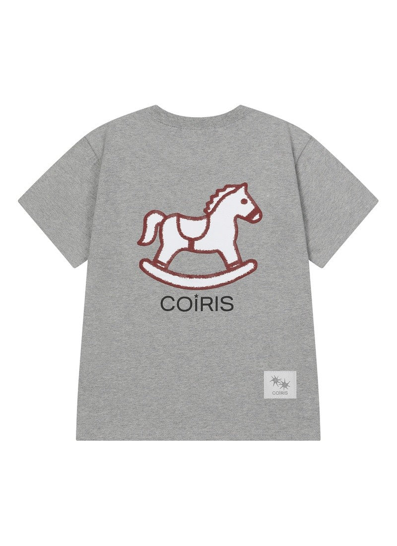 COIRIS - CRAYON HORSE GRAPHIC HALF T 印花短T [灰色] T-C1011