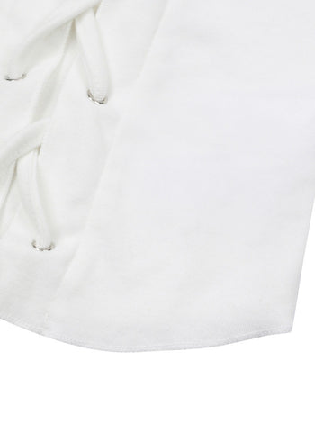 MUCENT -LUKE EYELET LACE-UP CORSET HALF T 綁帶上衣 [白色] T-E1013