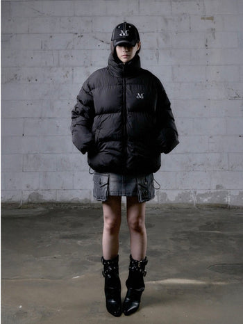 MUCENT - DELVE BACK LEATHER CARGO DENIM SKIRT 牛仔短裙 P-E162