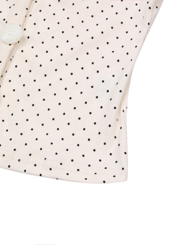 MUCENT - MINUIT BUTTON MINI DOT HALF CARDIGAN  [米白] 點點高領上衣 T-E1014