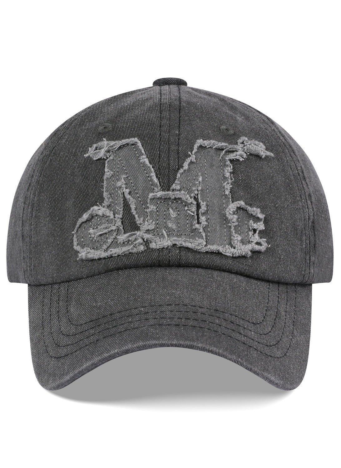 MUCENT - VINTAGE WASHING APPLIQUE BALL CAP [洗舊灰 灰LOGO] AC-E188