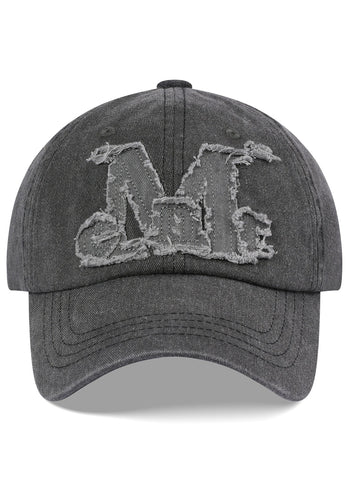 MUCENT - VINTAGE WASHING APPLIQUE BALL CAP [洗舊灰 灰LOGO] AC-E188