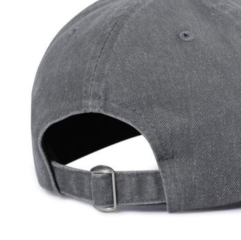 MUCENT - VINTAGE WASHING APPLIQUE BALL CAP [灰色 黑LOGO] AC-E188