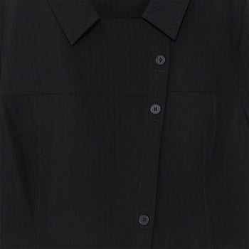 TCM - 3-button stripe half shirt (黑色) T-C1025