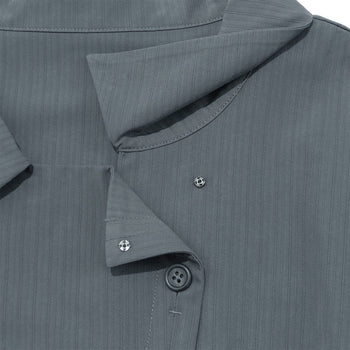 TCM - 3-button stripe half shirt (灰藍色) T-C1025