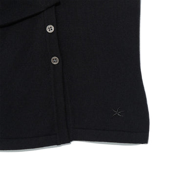 TCM - draped half knit cardigan (黑色) T-C1027