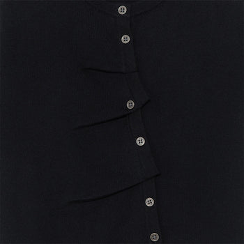 TCM - draped half knit cardigan (黑色) T-C1027