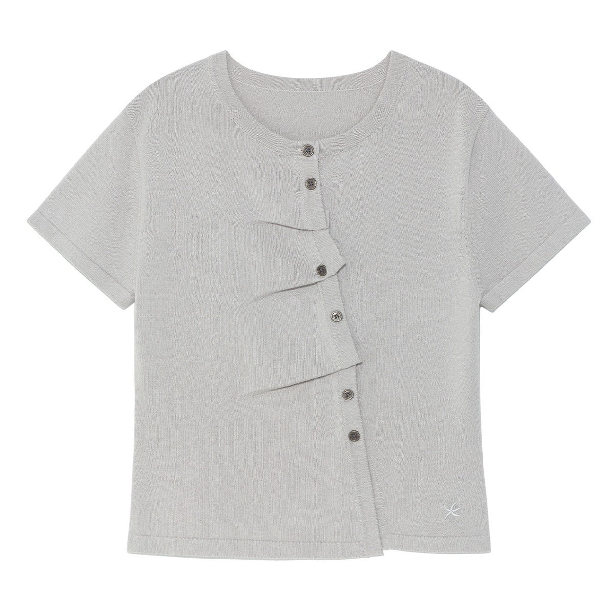 TCM - draped half knit cardigan (灰色) T-C1027