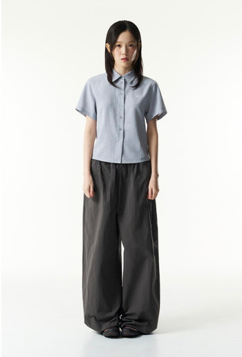 TCM - mini logo textured half shirt 女版 T-C1028